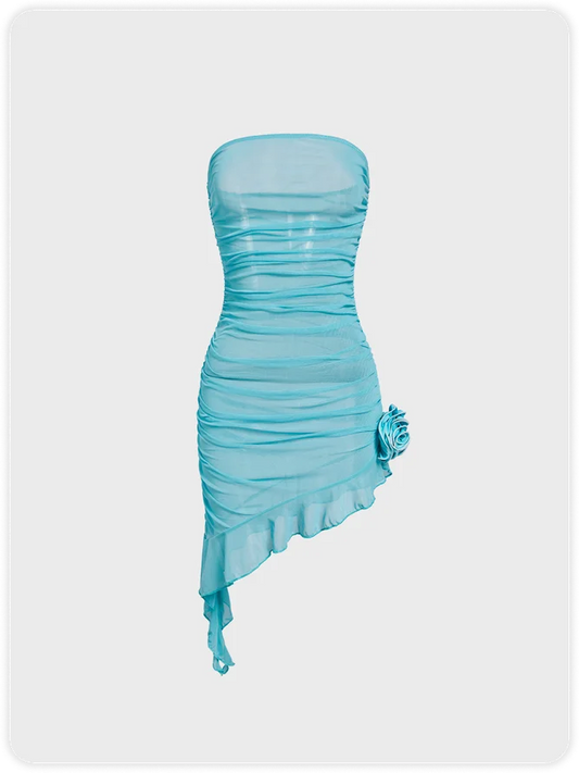 Y2K Wrinkle Mesh Party Dress Mini Dress