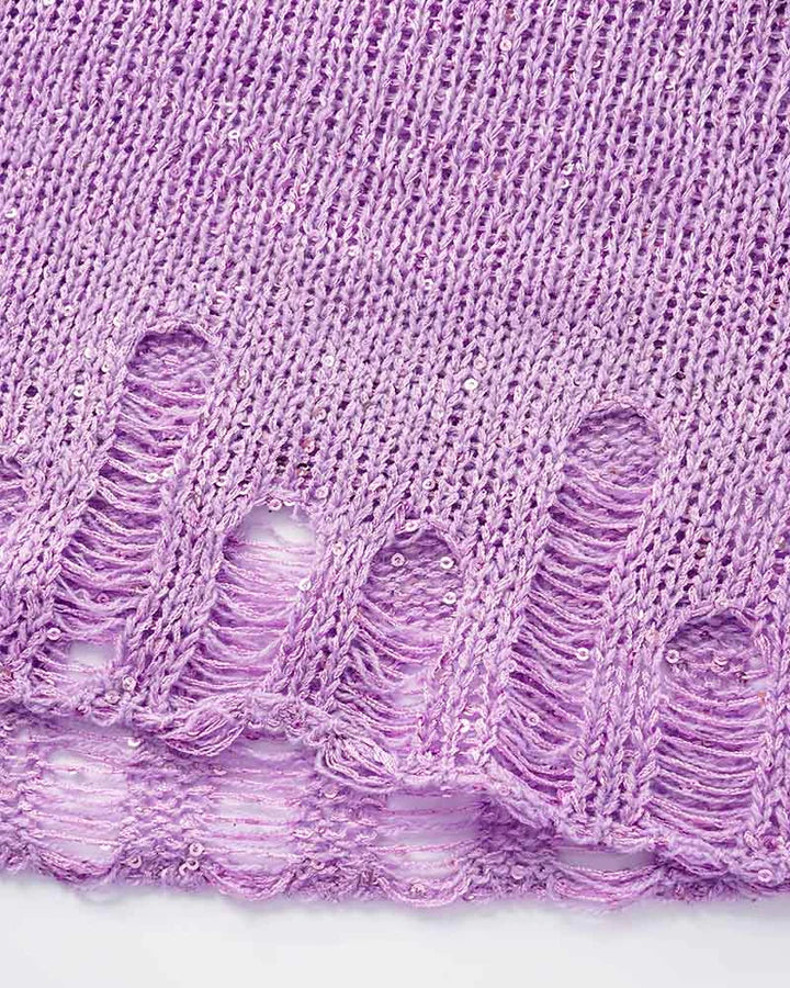 Dazzling Crochet Short Skirt Coord Set