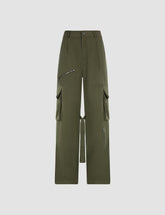 Solid Color Pocket Patched Cargo Pants