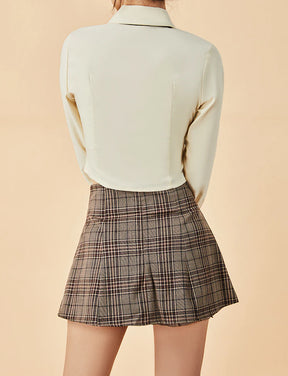 Plaid Preppy Ruffle Skirt