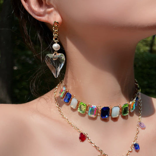 Heart Emerald Earrings