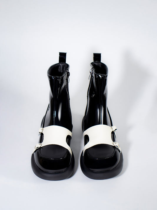 Artificial Patent PU Boots