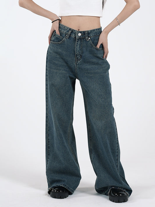 Blue Loose Denim Jeans Pants