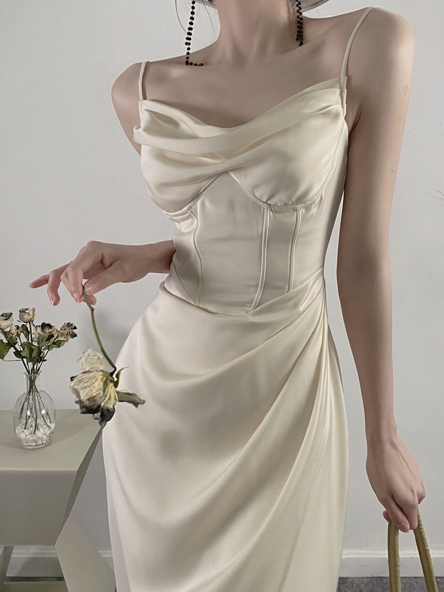Satin Irregular Camisole Dress