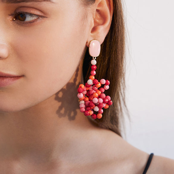 Tri-color Cute Flower Earrings