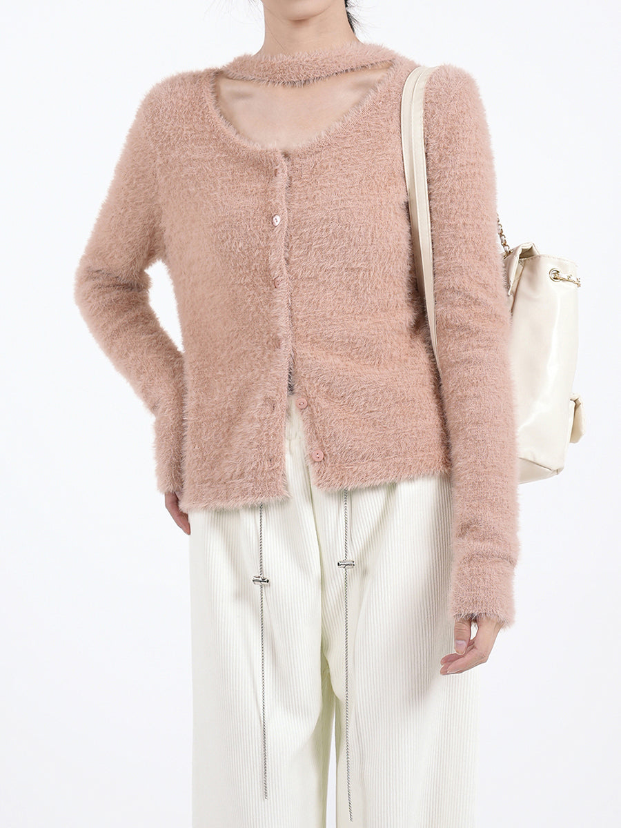 Solid Color Hanging Neck Sweater