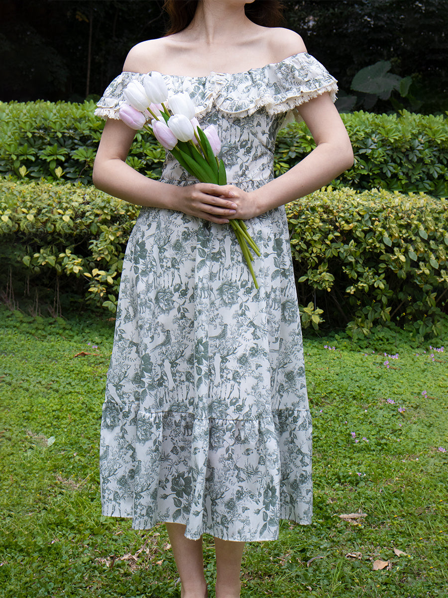 Floral Print Tassel Midi Dress