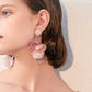 Mesh Flower Pearl Earrings