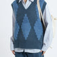 Diamond Check Knitted Vest