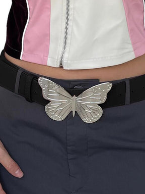 Y2K Butterfly Pattern Wide Belt