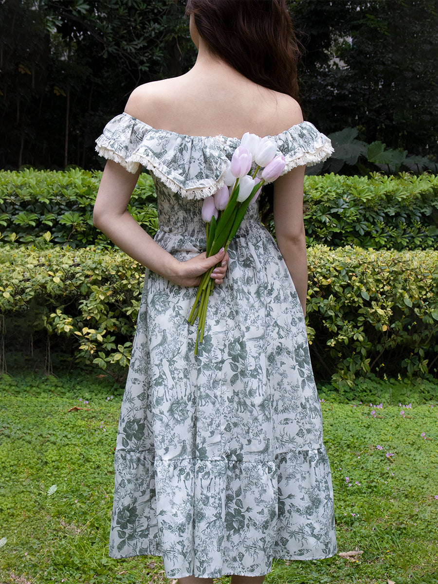 Floral Print Tassel Midi Dress