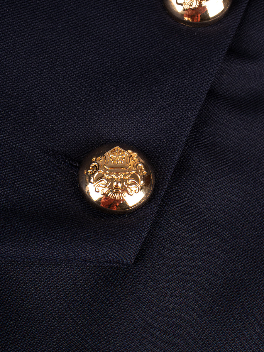 JK Uniform Badge Top + Pleated Skirt Set