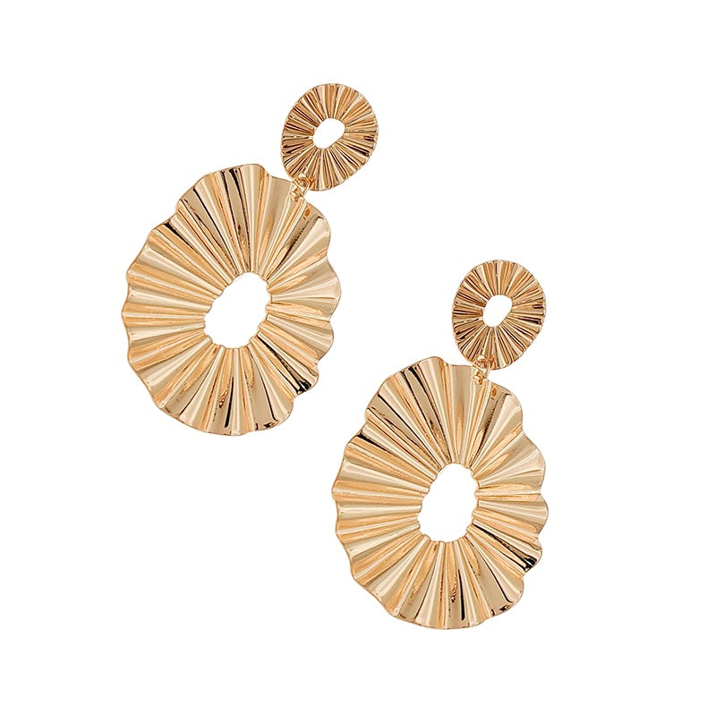 Pleated Circle Earrings