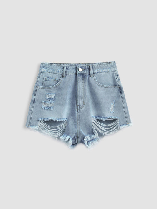 Tassels Ripped Jean Shorts