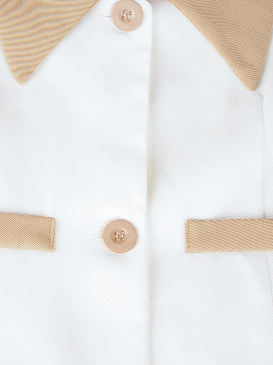 Blouse Blazer & Pleated Skirt Set