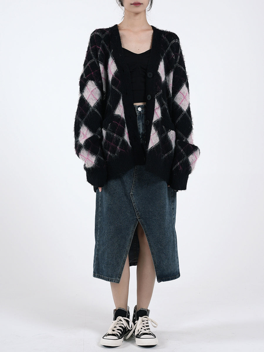 Oversized Knitted Sweater Cardigan
