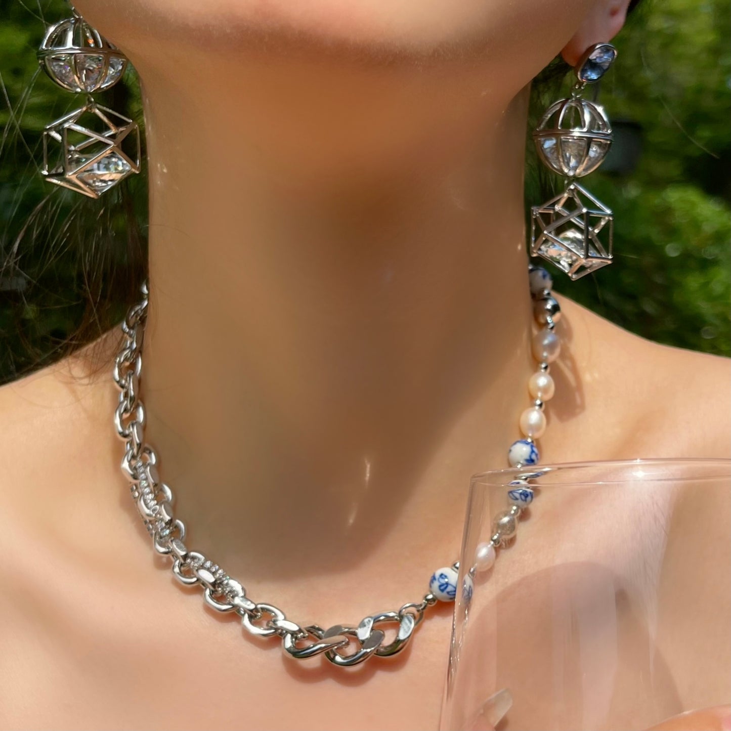 Geometric Crystal Earrings