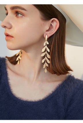 Golden Wheat Wave Earrings