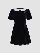 Black Velvet Doll Collar Dress