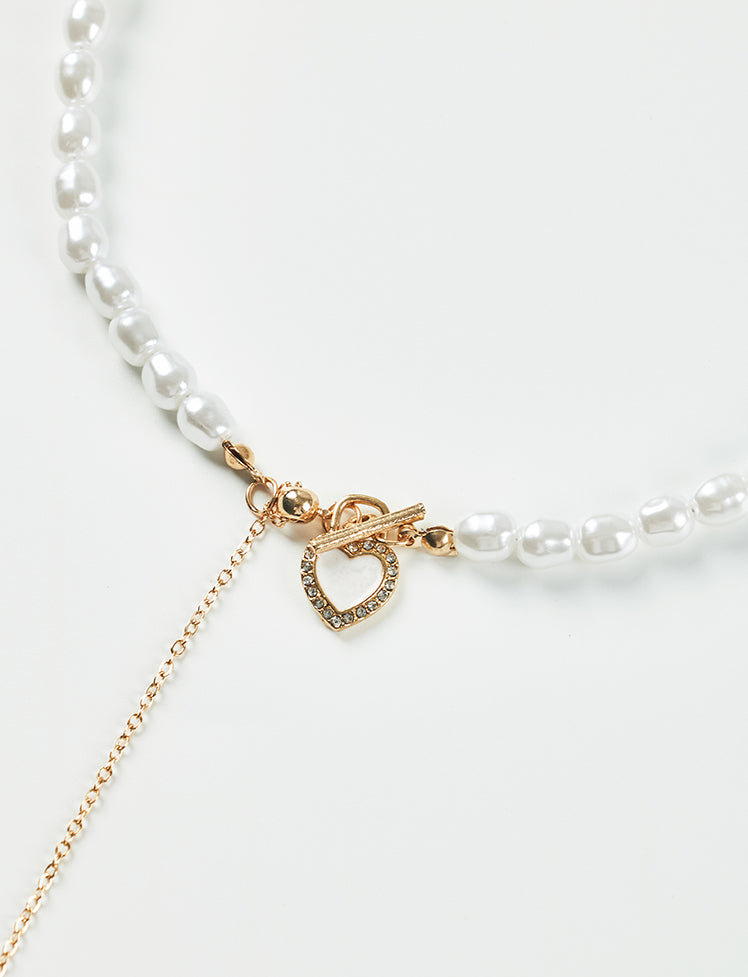 Heart Pearl Pendant Necklace