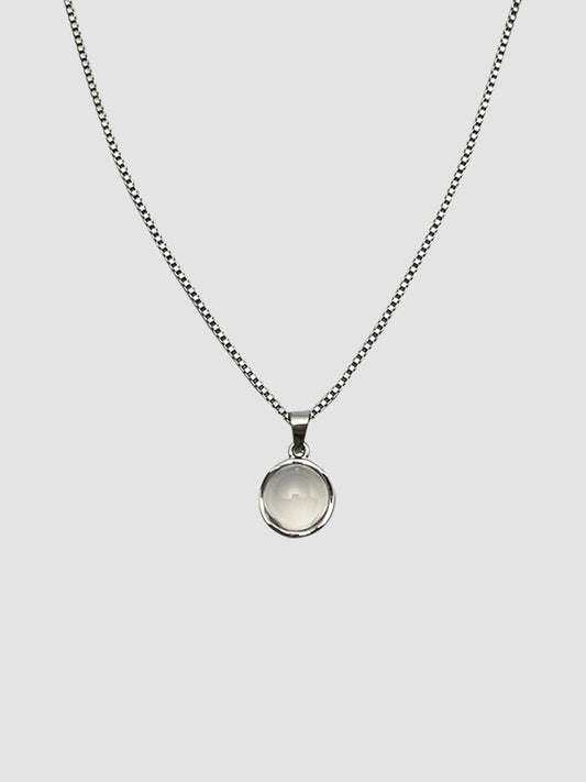 Clear Round Pendant Necklace