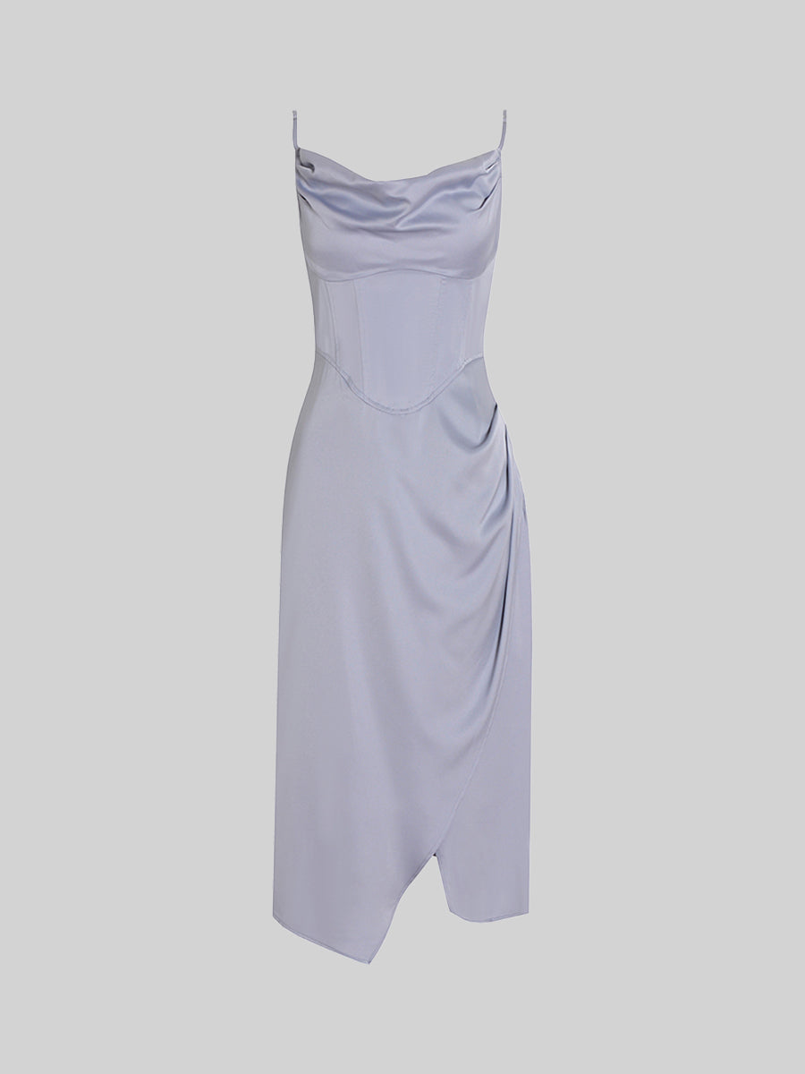 Satin Irregular Camisole Dress