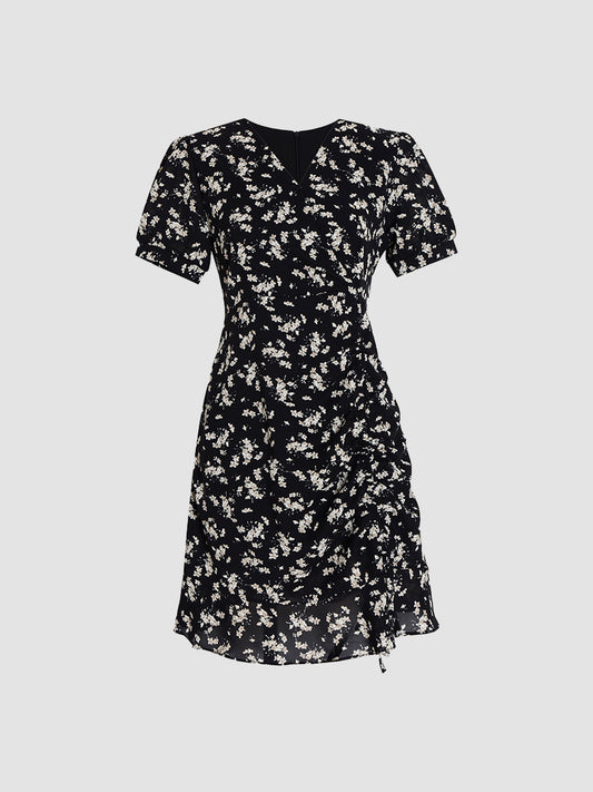 Vintage Black Floral Dress