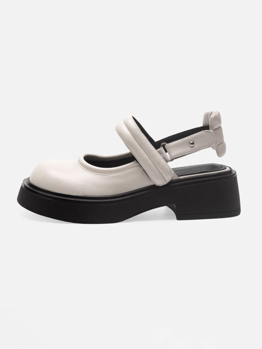 Chunky Heeled Ankle Strap Mary Jane Pumps