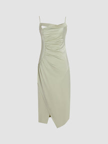 Solid Color Satin Camisole Dress