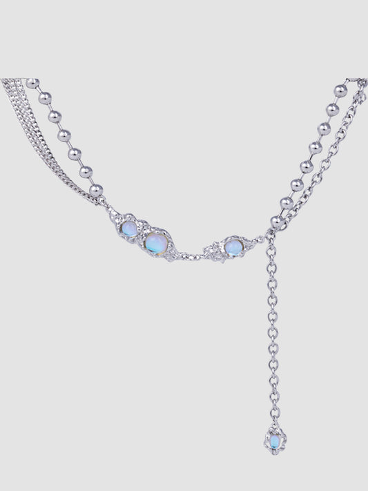 Unique Moonstone Silver Necklace