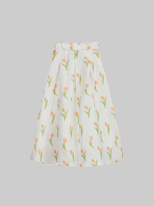 Jacquard French High Waist Tulip Skirt