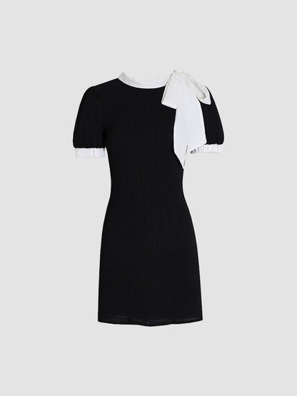 Black And White Elastic Dress