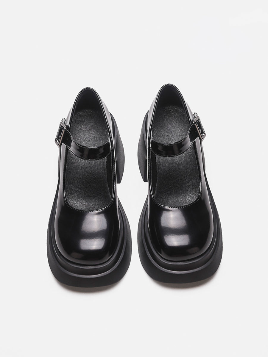 Solid Color Ankle Strap Platform Pumps