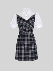 College Shirt Patchwork Dress