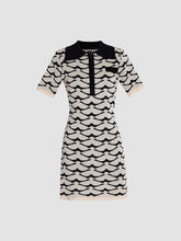 Wave Polo Collar Knitted Dress