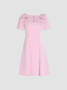 Elegant Dinners Slim Bow Pink Dress