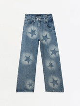 Star Print Straight Jeans