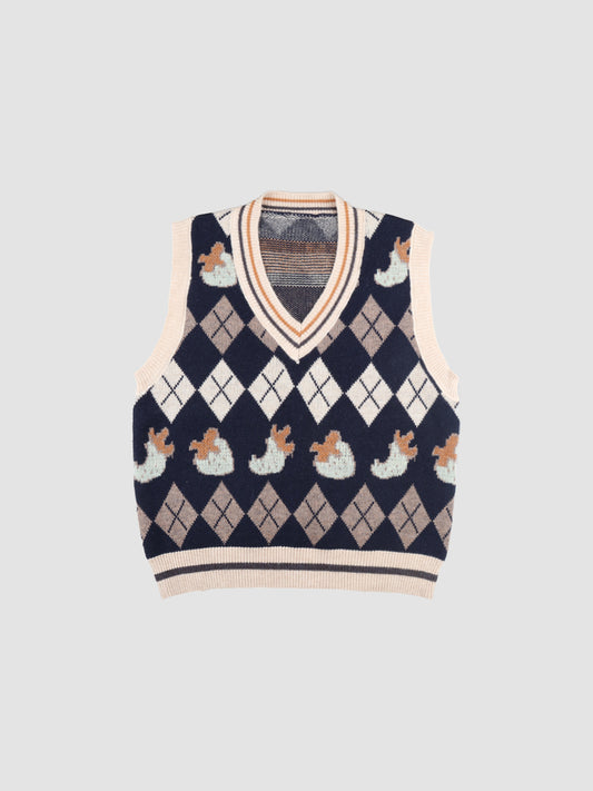 Strawberry Knit Sweater Vest