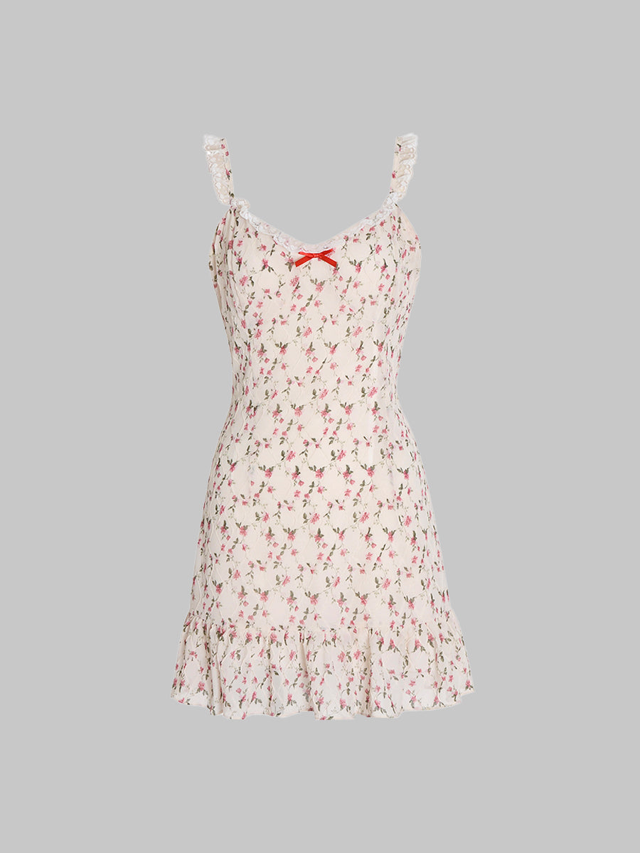 Spring Floral Halter Dress