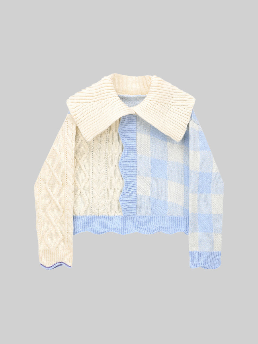 Patchwork Knitted Cardigan&Sweater