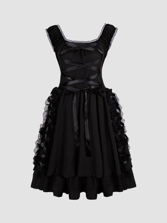 Goth Sleeveless Lace Dress