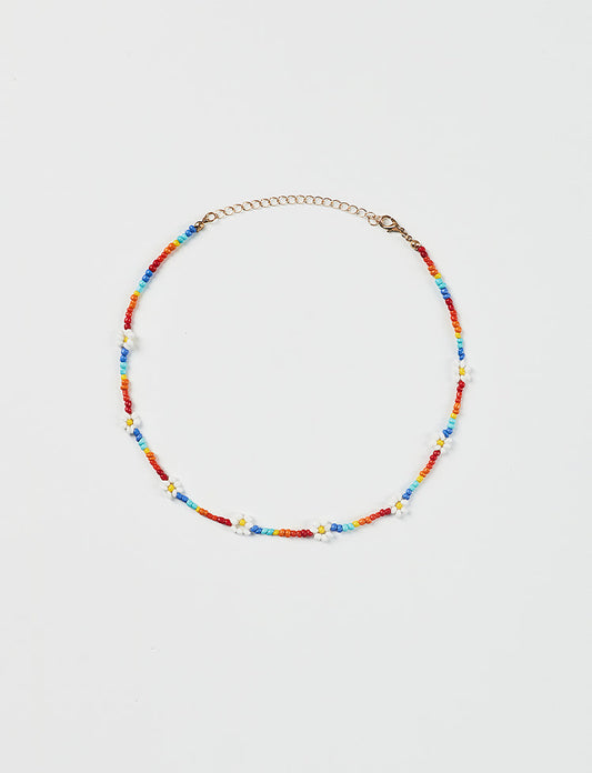 Ethnic Colorful Daisy Necklace