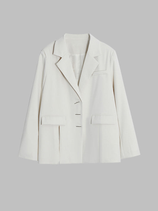 White Loose Casual Blazer