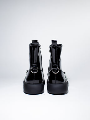 Artificial Patent PU Boots