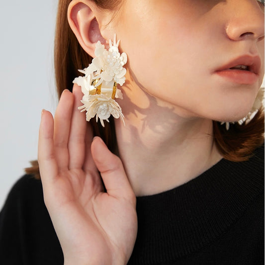 Fabric Flower Earrings