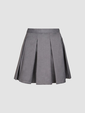 Grey Pleated Skirt