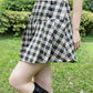 Khaki Plaid Pleated Skirt