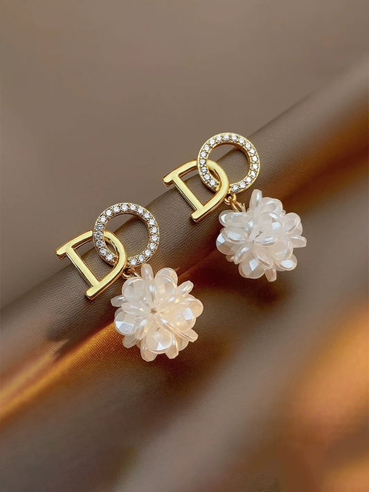 White Camellia Earrings