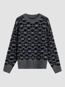 Loose Printed Knit Sweater