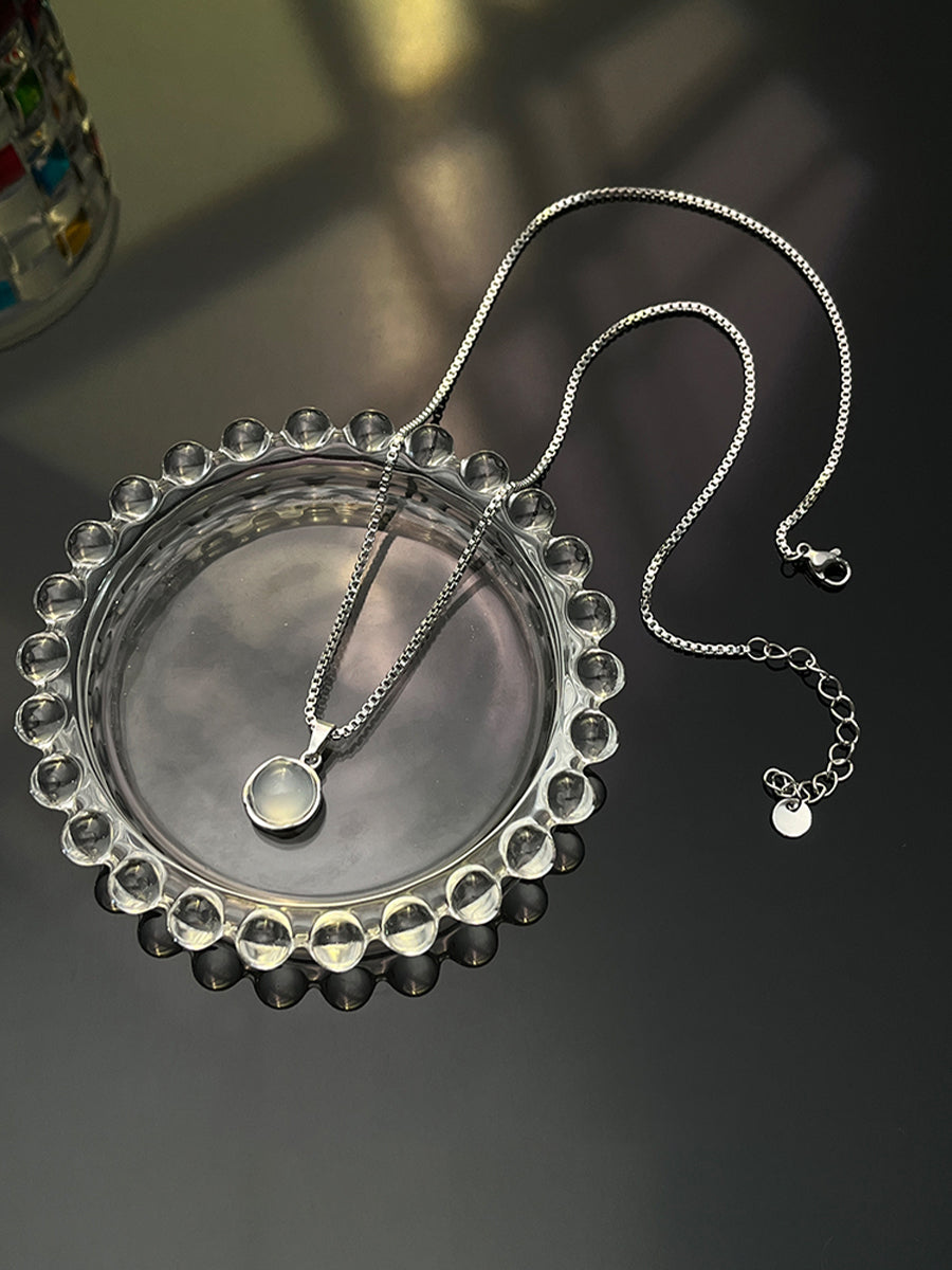 Clear Round Pendant Necklace